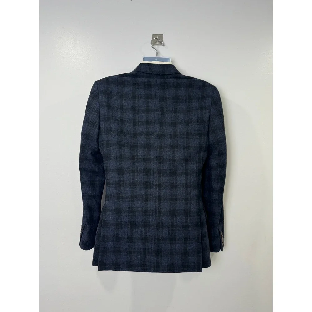NWT J. Crew Men Blue Blazer Thompson Plaid Wool Blend Sport Coat 36